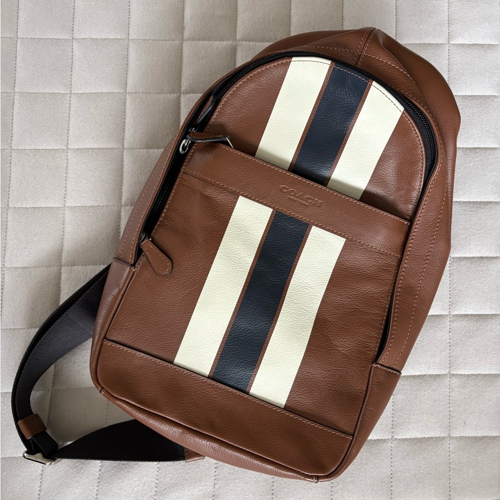 Coach Brown and Cream Men's Bag